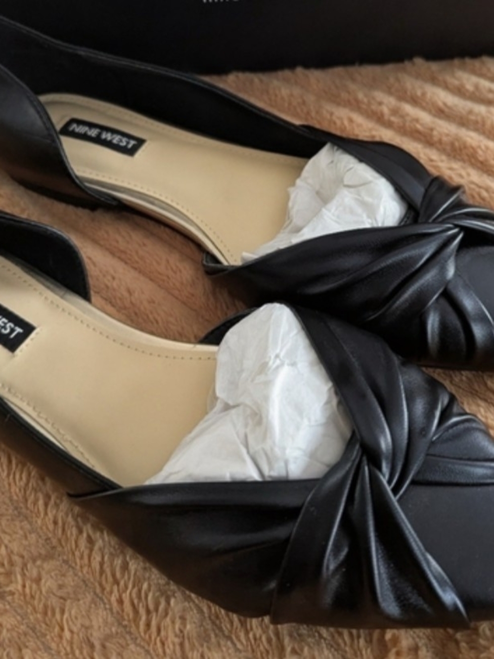 Nine West Black Twisted D'Orsay Flats